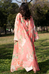 Fresco By Sheenora Stitched 3 Piece Lawn Edit Collection'2025-Peach Serenade